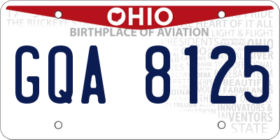 OH license plate GQA8125
