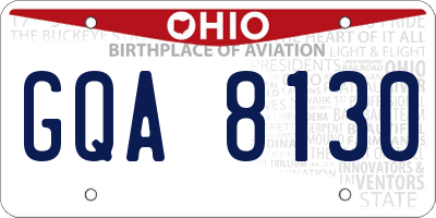 OH license plate GQA8130