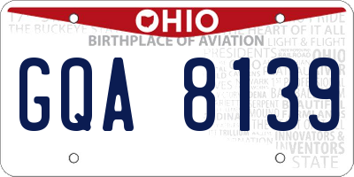 OH license plate GQA8139
