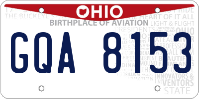 OH license plate GQA8153