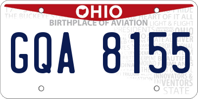 OH license plate GQA8155