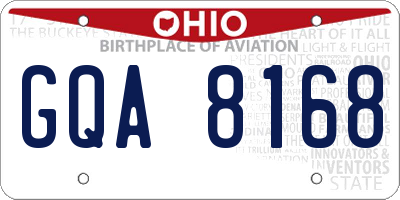 OH license plate GQA8168