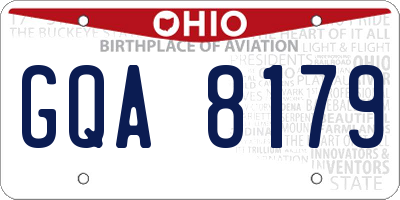 OH license plate GQA8179