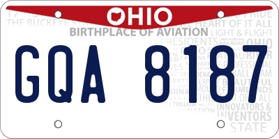OH license plate GQA8187