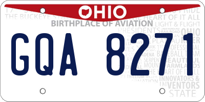 OH license plate GQA8271