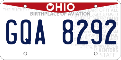 OH license plate GQA8292