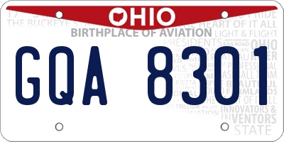 OH license plate GQA8301