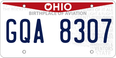OH license plate GQA8307