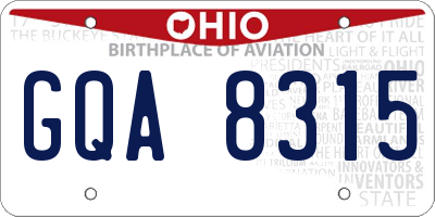 OH license plate GQA8315
