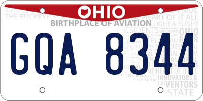 OH license plate GQA8344