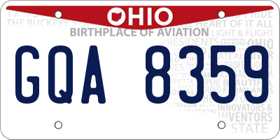 OH license plate GQA8359