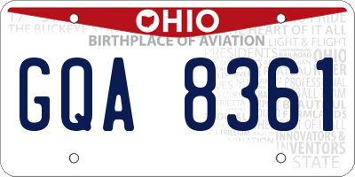 OH license plate GQA8361