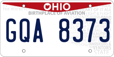 OH license plate GQA8373