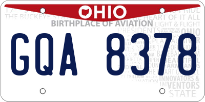 OH license plate GQA8378