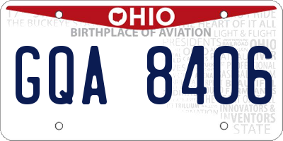 OH license plate GQA8406