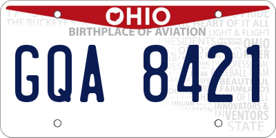 OH license plate GQA8421