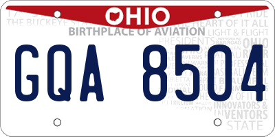 OH license plate GQA8504