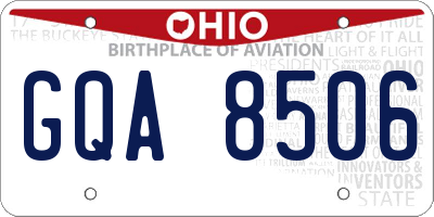 OH license plate GQA8506