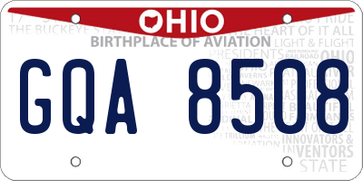 OH license plate GQA8508
