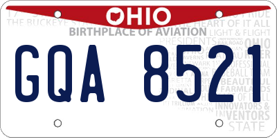 OH license plate GQA8521
