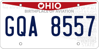 OH license plate GQA8557