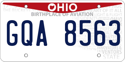 OH license plate GQA8563