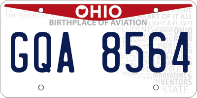 OH license plate GQA8564