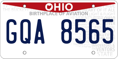OH license plate GQA8565