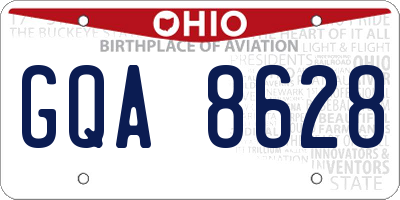 OH license plate GQA8628
