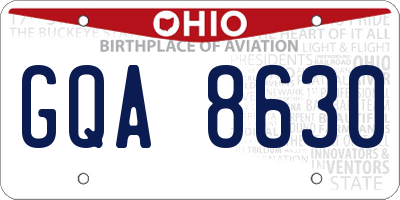OH license plate GQA8630