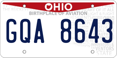 OH license plate GQA8643