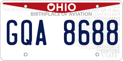 OH license plate GQA8688