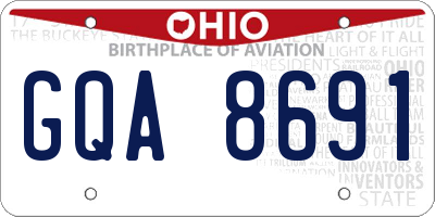 OH license plate GQA8691