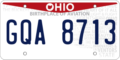 OH license plate GQA8713