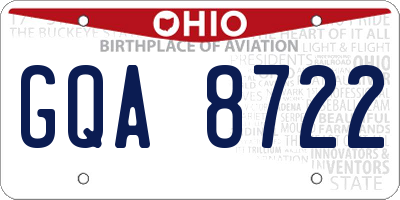 OH license plate GQA8722