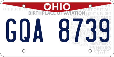 OH license plate GQA8739