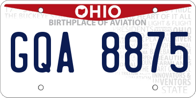 OH license plate GQA8875