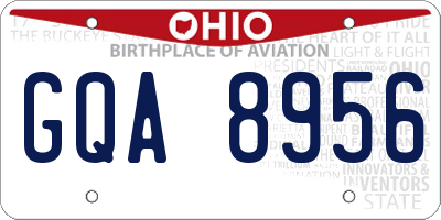 OH license plate GQA8956