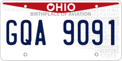 OH license plate GQA9091