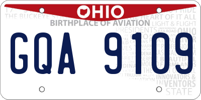 OH license plate GQA9109