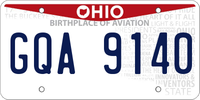 OH license plate GQA9140