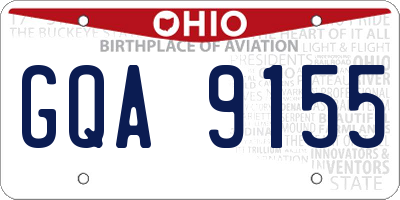 OH license plate GQA9155