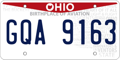 OH license plate GQA9163