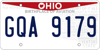 OH license plate GQA9179