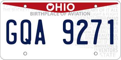 OH license plate GQA9271