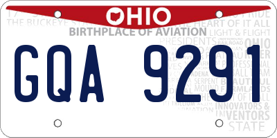 OH license plate GQA9291