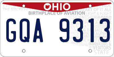 OH license plate GQA9313