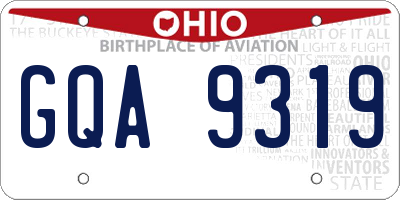 OH license plate GQA9319