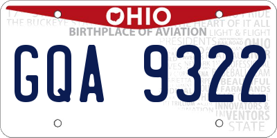 OH license plate GQA9322