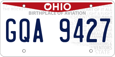 OH license plate GQA9427